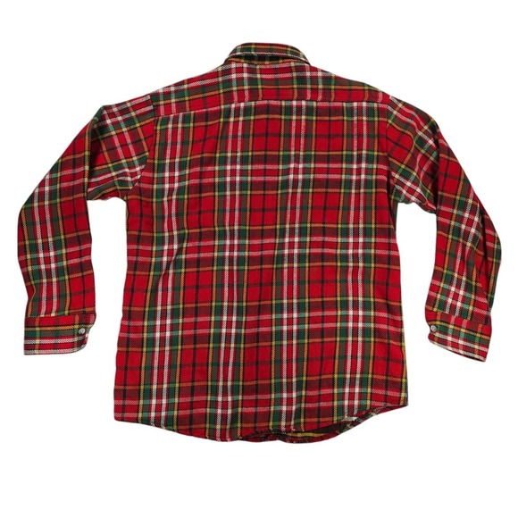 VTG ELY Flannel Shirt Mens L (16) Red Plaid Christmas Rancher Western Workwear - Picture 4 of 8